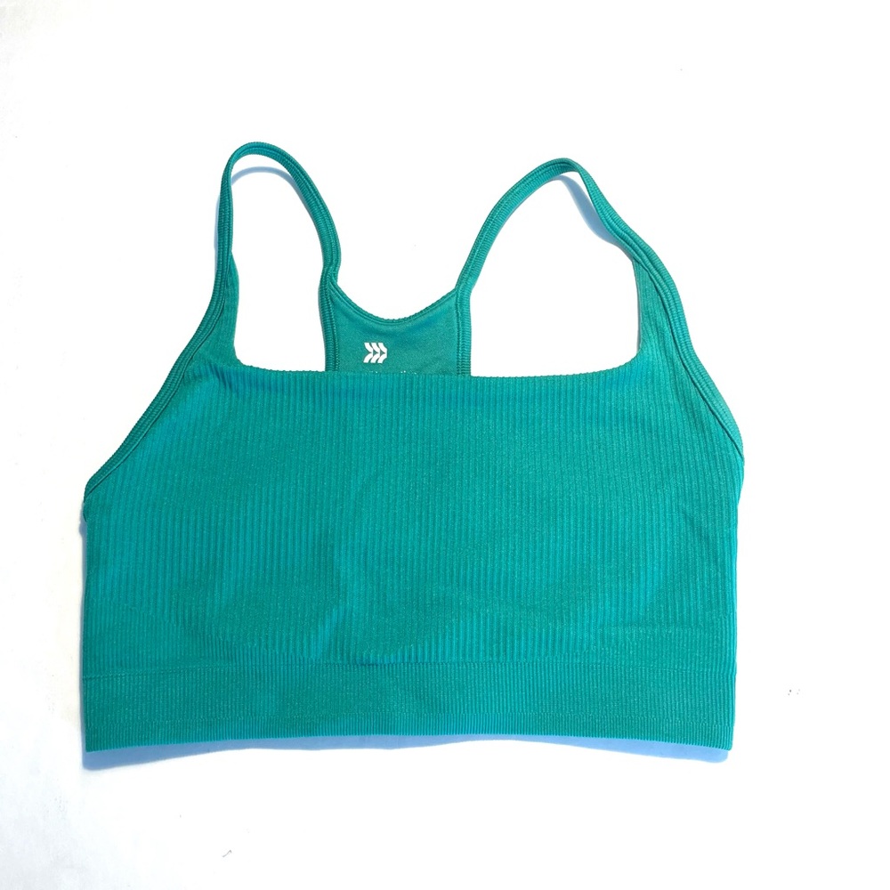 All in Motion Ribbed Green Sports Bra